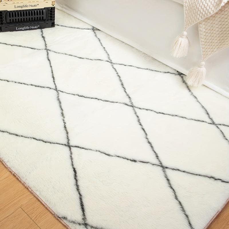 Minimalist Shag Area Rugs Soft Fluffy Floor Mat Non Shedding Plush Carpet