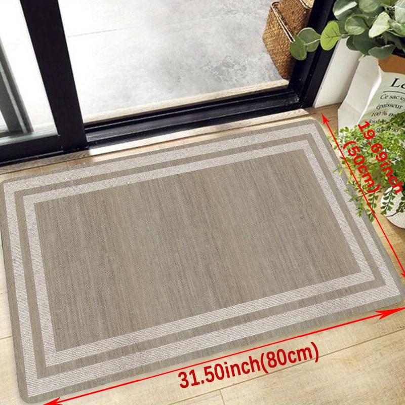 Geometric Border Pattern Kitchen Floor Mat Non Slip Bathroom Rug