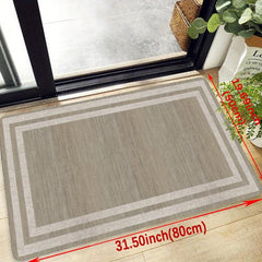 Geometric Border Pattern Kitchen Floor Mat Non Slip Bathroom Rug