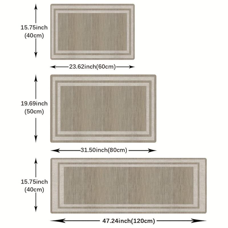 Geometric Border Pattern Kitchen Floor Mat Non Slip Bathroom Rug