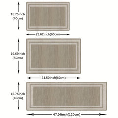 Geometric Border Pattern Kitchen Floor Mat Non Slip Bathroom Rug