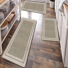 Geometric Border Pattern Kitchen Floor Mat Non Slip Bathroom Rug