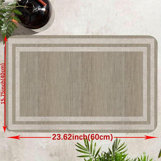 Geometric Border Pattern Kitchen Floor Mat Non Slip Bathroom Rug