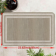 Geometric Border Pattern Kitchen Floor Mat Non Slip Bathroom Rug