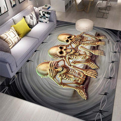 Music Skeleton 3D Gaming Rug Washable Living Room Carpet