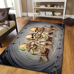 Music Skeleton 3D Gaming Rug Washable Living Room Carpet