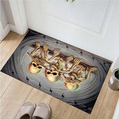 Music Skeleton 3D Gaming Rug Washable Living Room Carpet