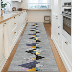 Geometric Kitchen Rug Modern Shampoo Rug Extra Long European Hallway Rug