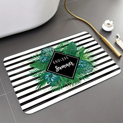 Printed Flannel Floor Mat Soft Non slip Bath Rug Hand Washable Bath Mat