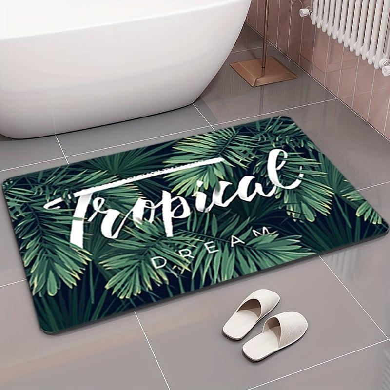 Printed Flannel Floor Mat Soft Non slip Bath Rug Hand Washable Bath Mat
