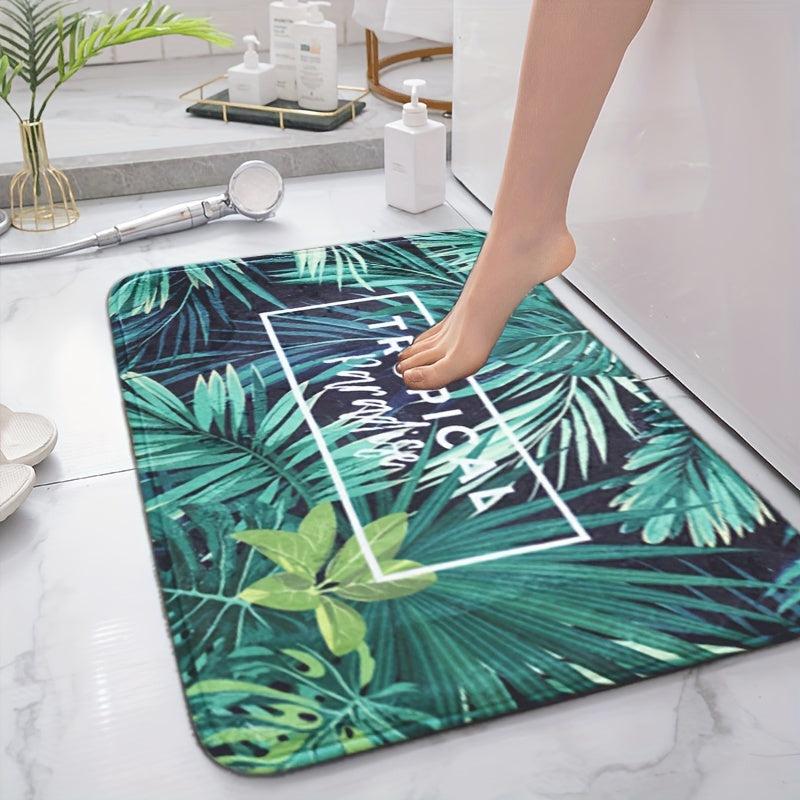Printed Flannel Floor Mat Soft Non slip Bath Rug Hand Washable Bath Mat