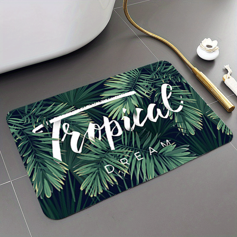 Printed Flannel Floor Mat Soft Non slip Bath Rug Hand Washable Bath Mat