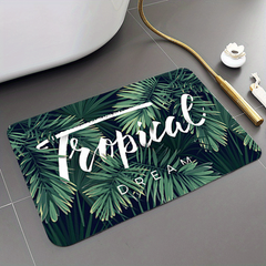 Printed Flannel Floor Mat Soft Non slip Bath Rug Hand Washable Bath Mat