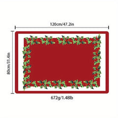 Christmas Element Carpet Non Slip Polyester Square Area Rug Modern Floor Mat