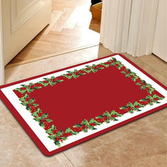Christmas Element Carpet Non Slip Polyester Square Area Rug Modern Floor Mat