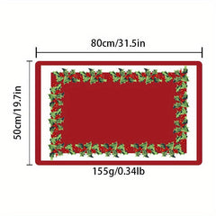 Christmas Element Carpet Non Slip Polyester Square Area Rug Modern Floor Mat