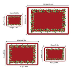 Christmas Element Carpet Non Slip Polyester Square Area Rug Modern Floor Mat