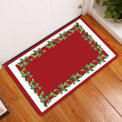 Christmas Element Carpet Non Slip Polyester Square Area Rug Modern Floor Mat