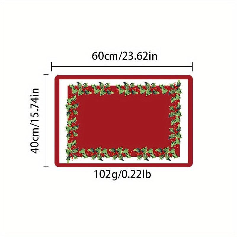 Christmas Element Carpet Non Slip Polyester Square Area Rug Modern Floor Mat
