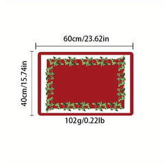 Christmas Element Carpet Non Slip Polyester Square Area Rug Modern Floor Mat