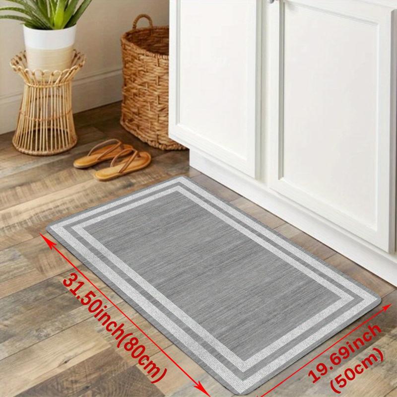 Geometric Printed Non Slip Floor Mat Waterproof Kitchen Rugs And Mats Grey