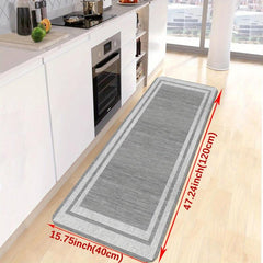 Geometric Printed Non Slip Floor Mat Waterproof Kitchen Rugs And Mats Grey