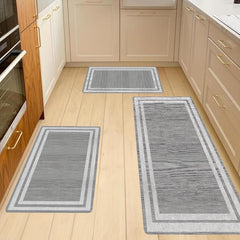 Geometric Printed Non Slip Floor Mat Waterproof Kitchen Rugs And Mats Grey