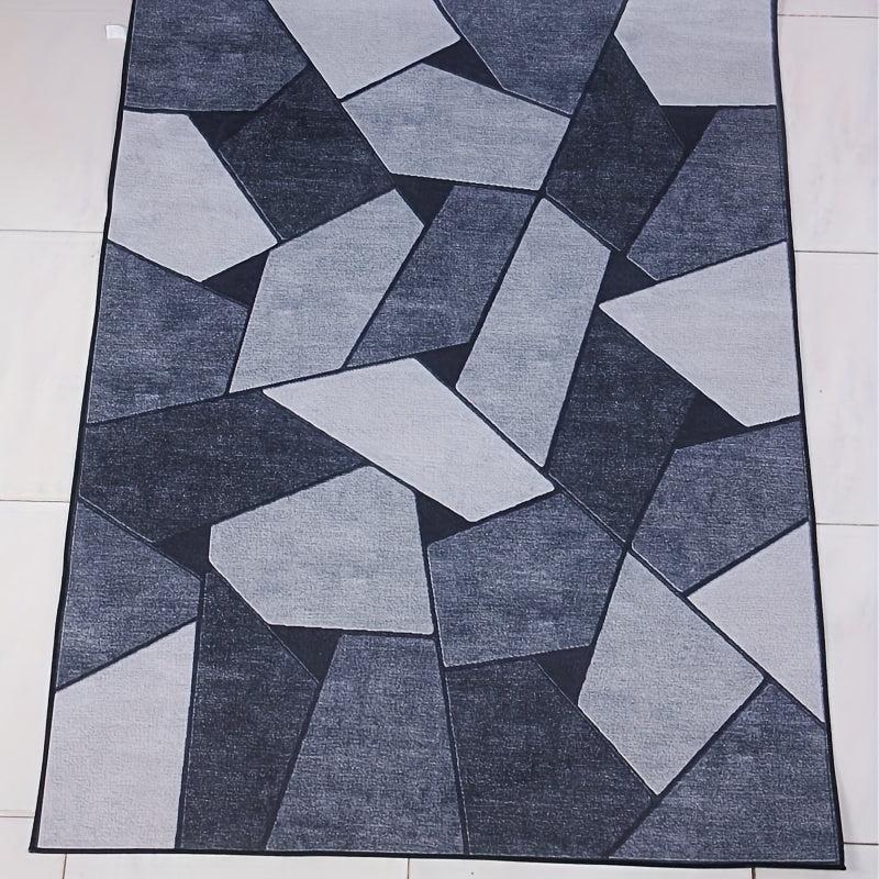 Geometric Area Rug Modern Crystal Velvet Rug Non slip Soft Comfortable Mat