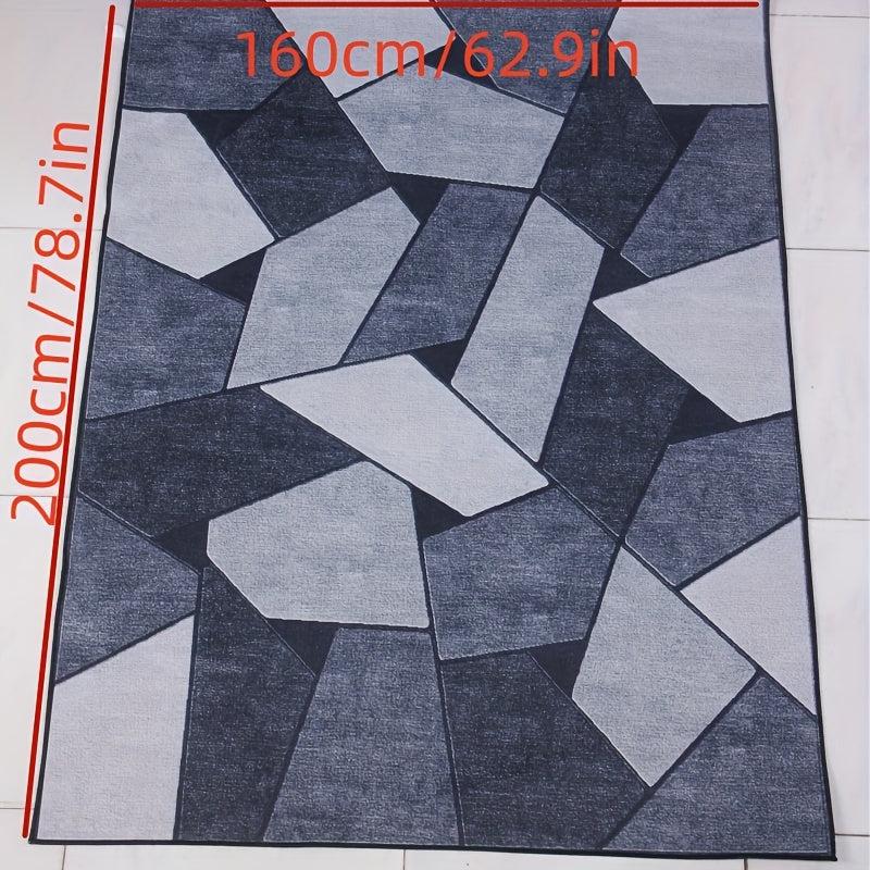 Geometric Area Rug Modern Crystal Velvet Rug Non slip Soft Comfortable Mat