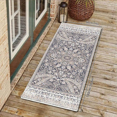 Boho Style Floral Pattern Rug - Non-Slip Home Mat for Living Room & Bedroom