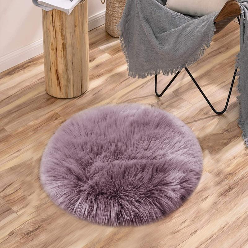 Purple Round Rug Bedroom Floor Mat Home Decor