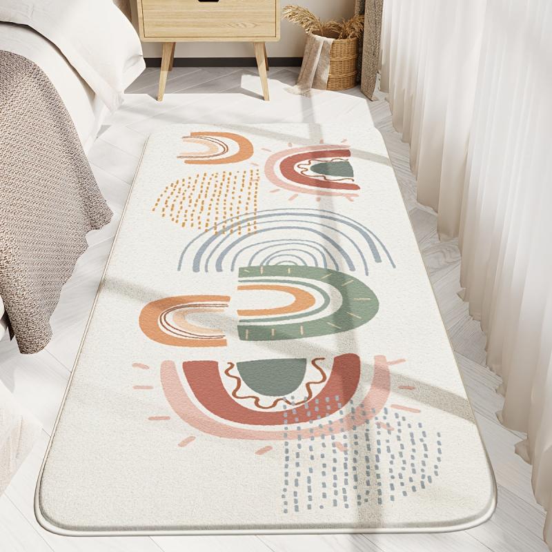 Rainbow Stripe Anti Slip Soft Durable Home Carpet for Nursery Kids Girls Room