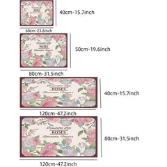 Romantic Kitchen Floor Mat Non Slip Soft Flannel Carpet