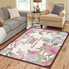 Romantic Kitchen Floor Mat Non Slip Soft Flannel Carpet