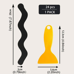 24pcs Anti Slip Shower Stickers Bathtub Strips Non Slip Decals