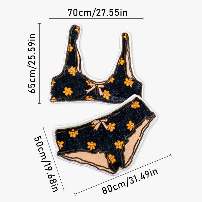 Funny Bikini Shaped Plush Rug Set