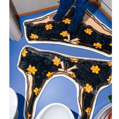 Funny Bikini Shaped Plush Rug Set