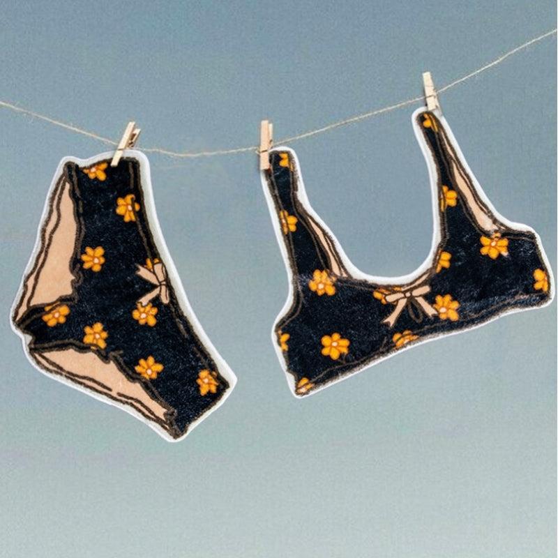 Funny Bikini Shaped Plush Rug Set
