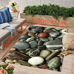 Colorful Stone Pattern Area Rug Modern Non slip Floor Mat