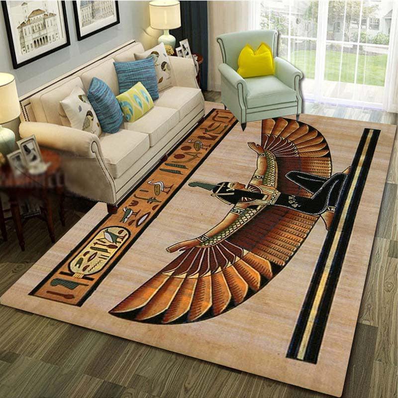 Egypt Man Bird Mayan Pattern Carpet Door Floor Mat Doormat Non slip