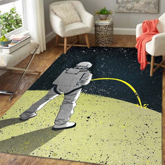 Cartoon Astronaut Print Floor Rug Non-Slip Mat Home Decor Carpet