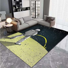 Cartoon Astronaut Print Floor Rug Non-Slip Mat Home Decor Carpet