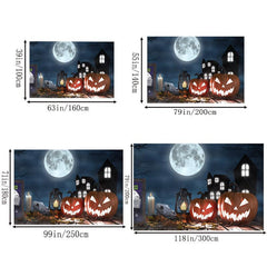 Pumpkin Pattern Halloween Carpet Skeleton Area Rug Horror Mats Decoration