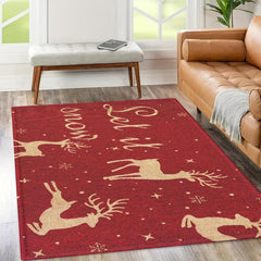 Christmas Elk Printed Floor Mat Anti Fatigue Standing Mat