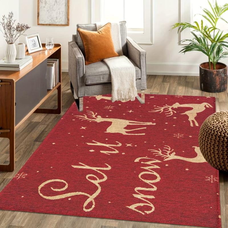 Christmas Elk Printed Floor Mat Anti Fatigue Standing Mat