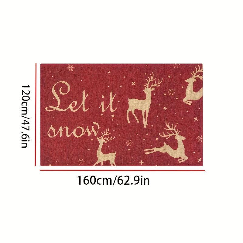 Christmas Elk Printed Floor Mat Anti Fatigue Standing Mat