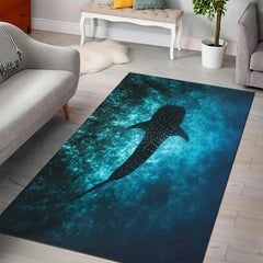 Ocean Whale Shark Pattern Area Rug Machine Washable Anti-slip Carpet