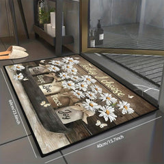 Colorful Daisy Floor Mat Non Slip Indoor Carpet