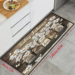 Colorful Daisy Floor Mat Non Slip Indoor Carpet