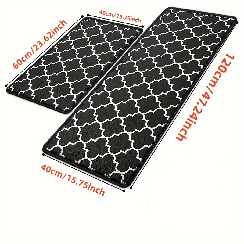 Ergonomic Anti Fatigue Kitchen Mat Set - Non Slip Waterproof PVC